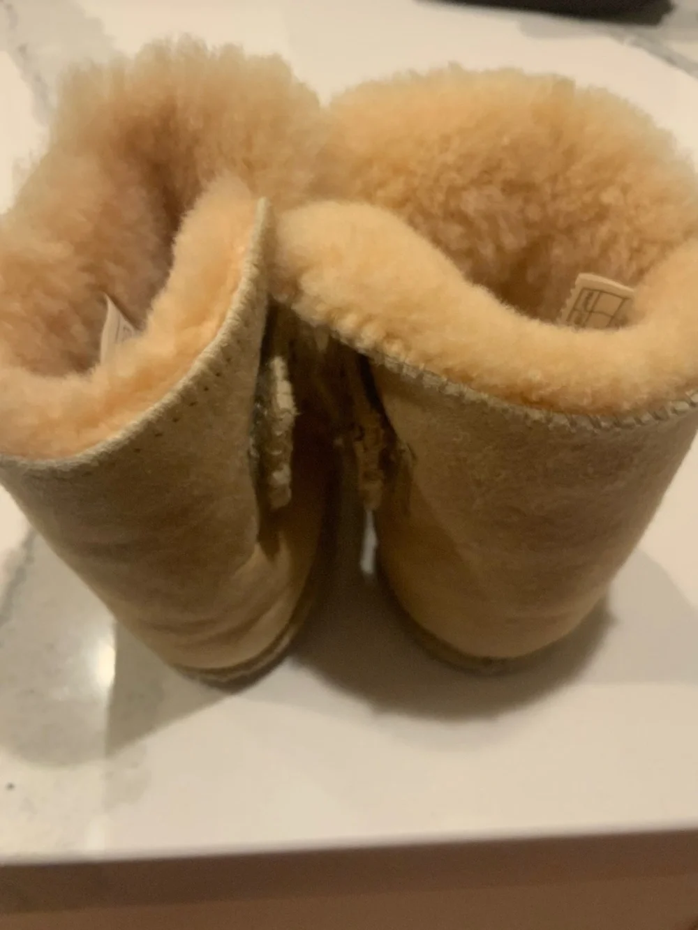 UGG Baby Brown Suede Shearling-Lined Boots M 4/5